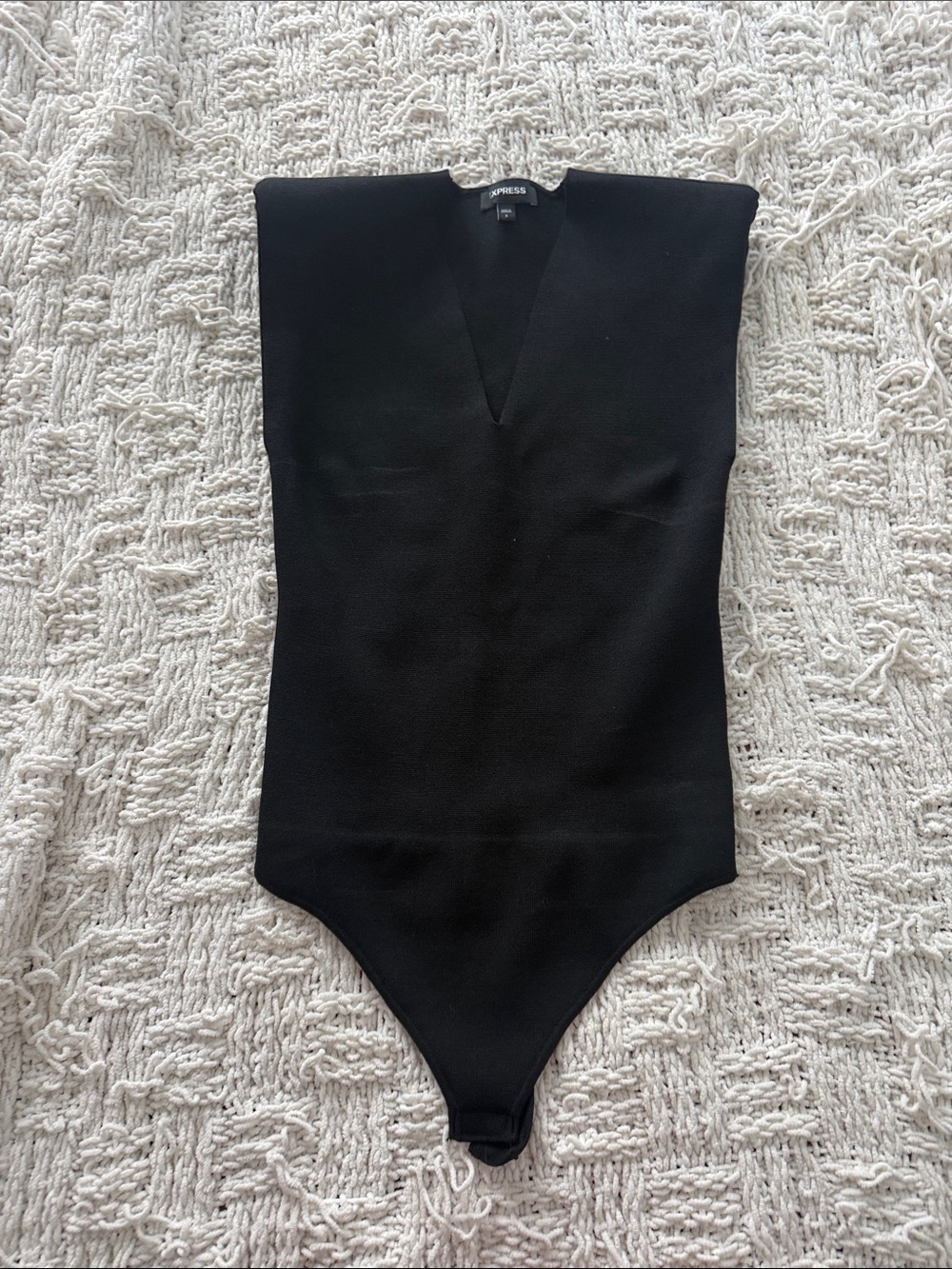 Express Black V-Neck Sleeveless Bodysuit